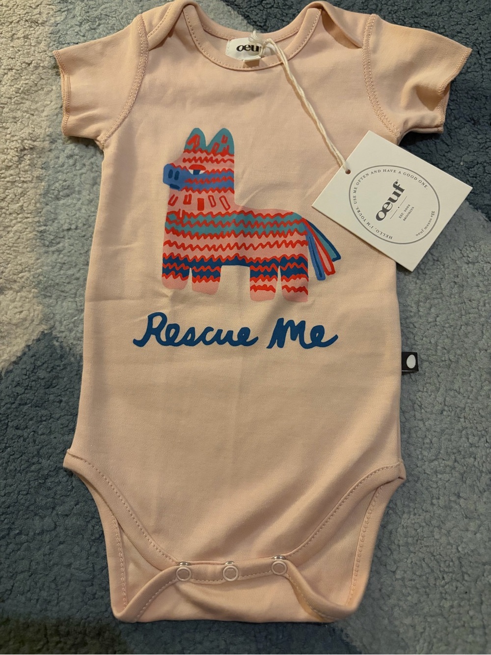Oeuf Pink Bodysuit with Multicolor Piñata Graphic